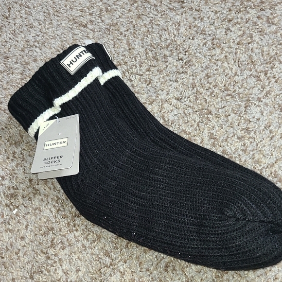 Hunter Black and White Slipper Socks - Picture 2 of 5